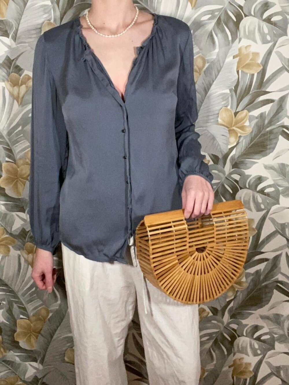 Ann Taylor Silk Blue Blouse